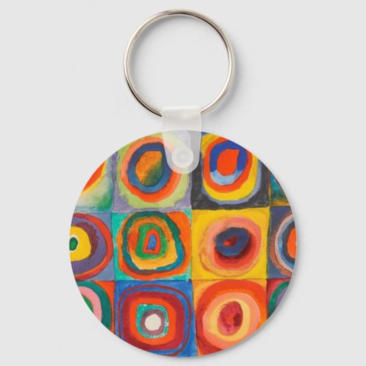 Kandinsky Squares Concentric Circles Sleutelhanger (Voorkant)