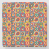 Kandinsky Squares Concentric Circles Stenen Onderzetter (Voorkant)