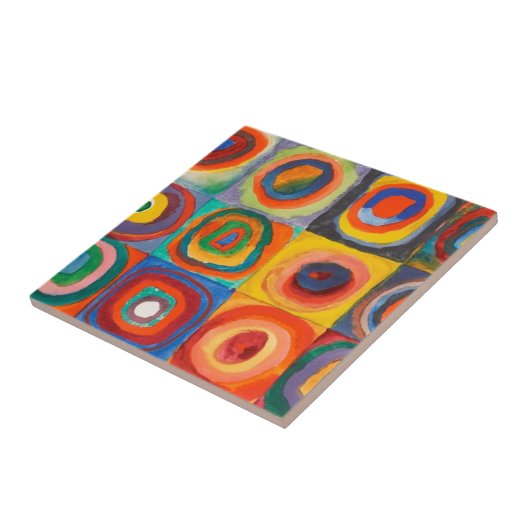 Kandinsky Squares Concentric Circles Tegeltje (Zijkant)