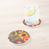 Kandinsky Squares Concentric Circles Zandsteen Onderzetter (Zijkant)