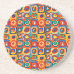 Kandinsky Squares Concentric Circles Zandsteen Onderzetter