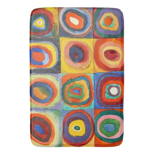 Kandinsky - Squares met Concentrische cirkels Badmat (Voorkant Verticaal)