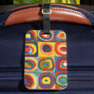 Kandinsky - Squares met Concentrische cirkels Bagagelabel