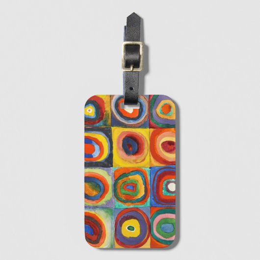 Kandinsky - Squares met Concentrische cirkels Bagagelabel (Voorkant (verticaal))