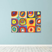 Kandinsky - Squares met Concentrische cirkels Canvas Afdruk (Insitu (Houten vloer))