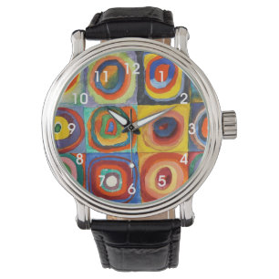 Kandinsky - Squares met Concentrische cirkels Horloge