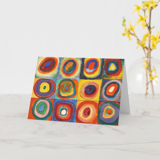 Kandinsky - Squares met Concentrische cirkels Kaart (Gele Bloem)