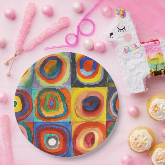 Kandinsky - Squares met Concentrische cirkels Papieren Bordje (Feest)