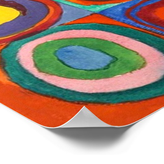 Kandinsky - Squares met Concentrische cirkels Poster (Hoek)