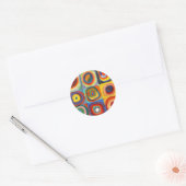 Kandinsky - Squares met Concentrische cirkels Ronde Sticker (Envelop)