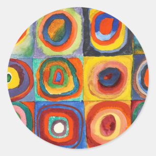 Kandinsky - Squares met Concentrische cirkels Ronde Sticker
