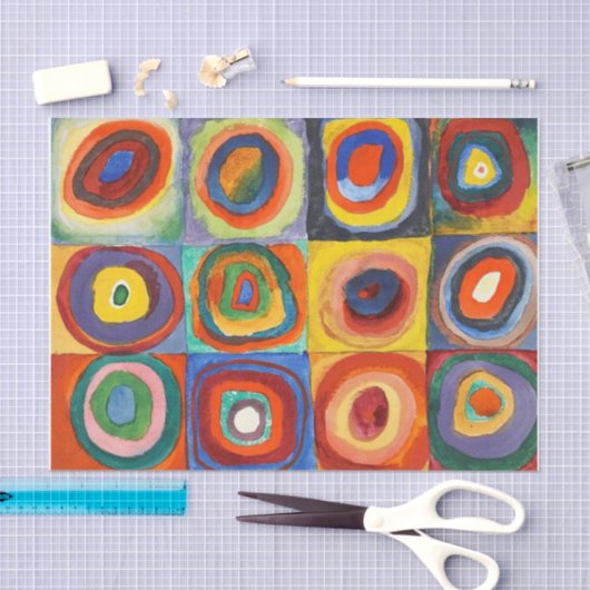 Kandinsky - Squares met Concentrische cirkels Tissuepapier (Craft)