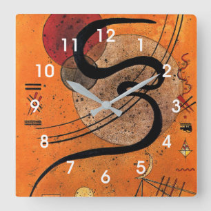 Kandinsky - Stemming Lijn, kleurrijke abstracte ku Vierkante Klok