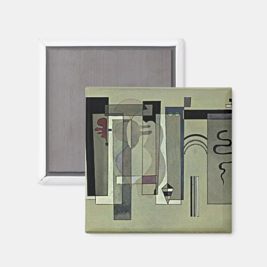 Kandinsky - Surface Meeting, abstracte kunst Magneet (Voorkant / Achterkant)