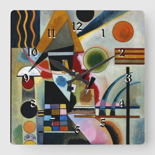 Kandinsky - Swinging, populair schilderij,  Vierkante Klok (Voorkant)