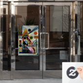 Kandinsky - Swinging Raamsticker (Kantoordeur)