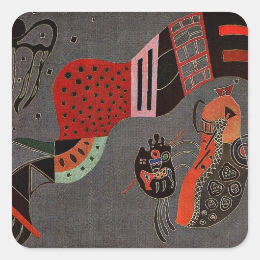 Kandinsky - Tempered Elan, Vierkante Sticker (Voorkant)