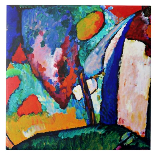 Kandinsky - The Waterfall, abstract schilderij, Tegeltje (Voorkant)