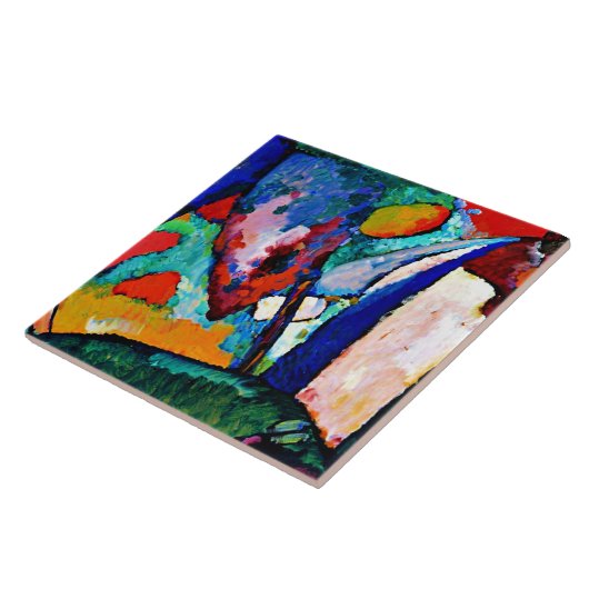 Kandinsky - The Waterfall, abstract schilderij, Tegeltje (Zijkant)