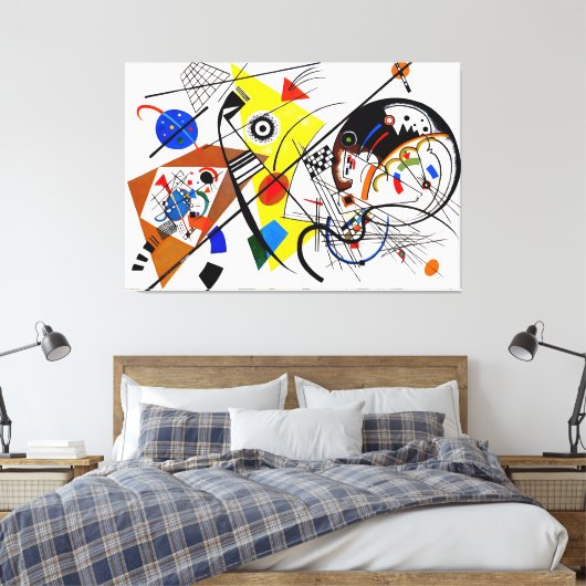 KANDINSKY - TRANSVERSALE LIJN - 1923 - Bauhaus - Canvas Afdruk (Insitu (Slaapkamer))