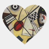 Kandinsky Transverse Ongebroken Lijn Hart Sticker (Voorkant)