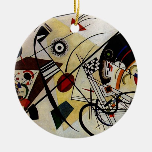 Kandinsky Transverse Ongebroken Lijn Keramisch Ornament (Voorkant)