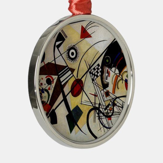 Kandinsky Transverse Ongebroken Lijn Metalen Ornament (Rechts)