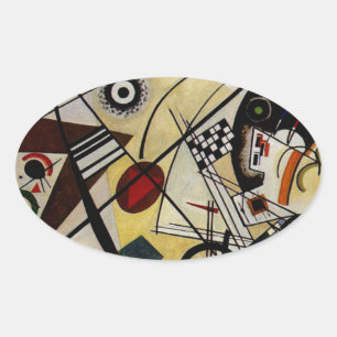 Kandinsky Transverse Ongebroken Lijn Ovale Sticker