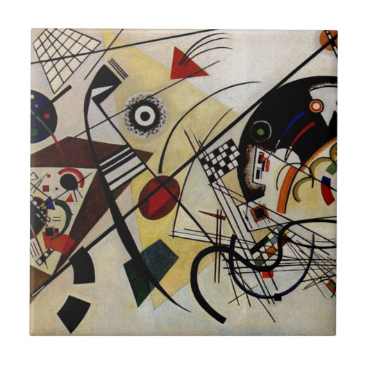 Kandinsky Transverse Ongebroken Lijn Tegeltje (Voorkant)
