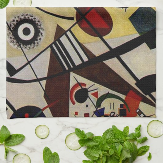 Kandinsky Transverse Ongebroken Lijn Theedoek (Gevouwen)