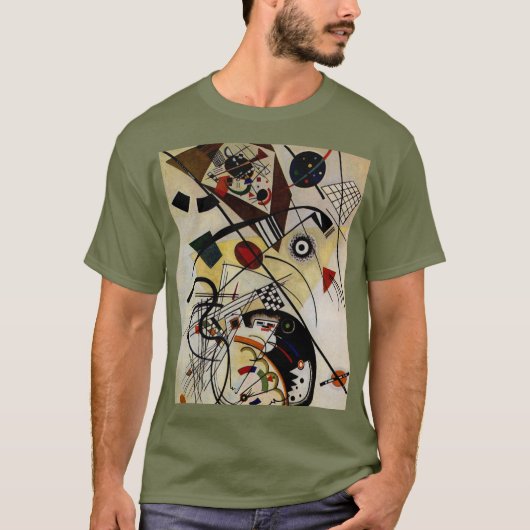 Kandinsky Transverse Ongebroken Lijn Vermoeidheid  T-shirt (Voorkant)