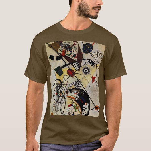 Kandinsky Transverse Unbroken Line Brown T-shirt (Voorkant)