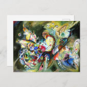 Kandinsky - Troubled, kleurrijke abstracte kunst, Briefkaart (Voorkant / Achterkant)