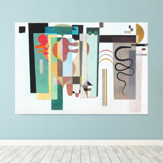KANDINSKY - TWEE GROENE PUNTEN - 1935 - Bauhaus - Canvas Afdruk (Insitu (Houten vloer))