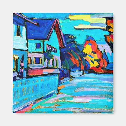 Kandinsky - Twee Huizen Magneet (Voorkant)