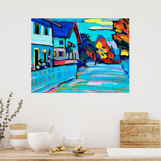 Kandinsky - Twee Huizen Poster (Keuken)