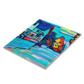 Kandinsky - Twee huizen Tegeltje (Zijkant)