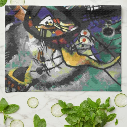 Kandinsky - Twee ovalen Theedoek (Gevouwen)