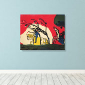 Kandinsky - Twee riders tegen een rode achtergrond Canvas Afdruk (Insitu (Houten vloer))