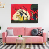 Kandinsky - Twee riders tegen een rode achtergrond Canvas Afdruk (Insitu (Woonkamer))