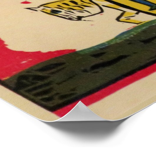 Kandinsky - Twee ruiters tegen een rode achtergron Poster (Hoek)