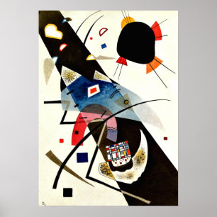 Kandinsky - Twee zwarte spots Poster