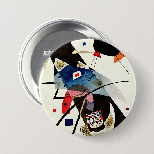 Kandinsky - Twee zwarte spots Ronde Button 7,6 Cm (Voorkant /achterkant)