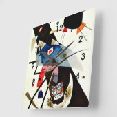 Kandinsky - Twee zwarte spots Vierkante Klok (Hoek)