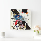 Kandinsky - Twee Zwarte Vlekken, kleurrijke abstra Vierkante Klok (Huis)
