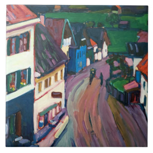 Kandinsky - Uitzicht van het raam van de Griesbrau Tegeltje