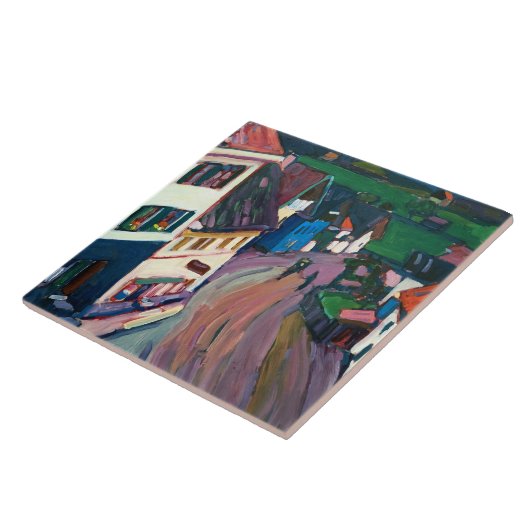 Kandinsky - Uitzicht van het raam van de Griesbrau Tegeltje (Zijkant)