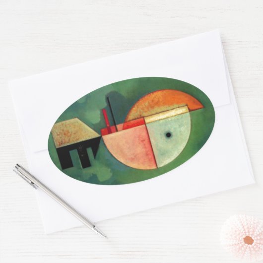Kandinsky Upward Abstract schilderen Ovale Sticker (Envelop)