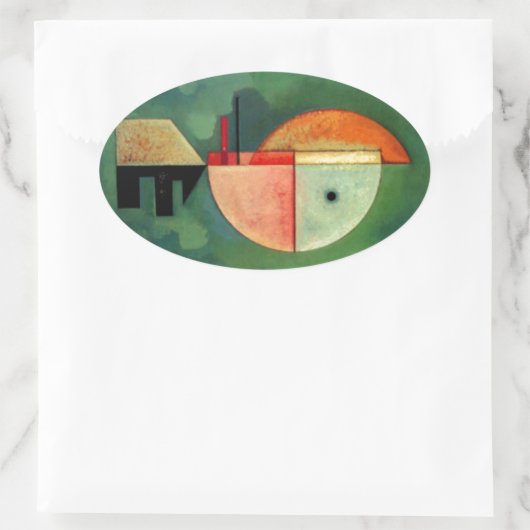 Kandinsky Upward Abstract schilderen Ovale Sticker (Tas)