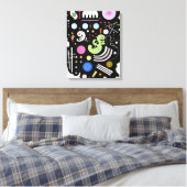 KANDINSKY - VARIEGATED BLACK (Noir bigarré) - 1935 Canvas Afdruk (Insitu (Slaapkamer))